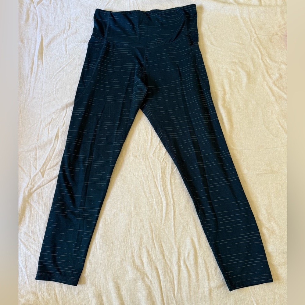 Champion Dark Teal Blue Striped leggings